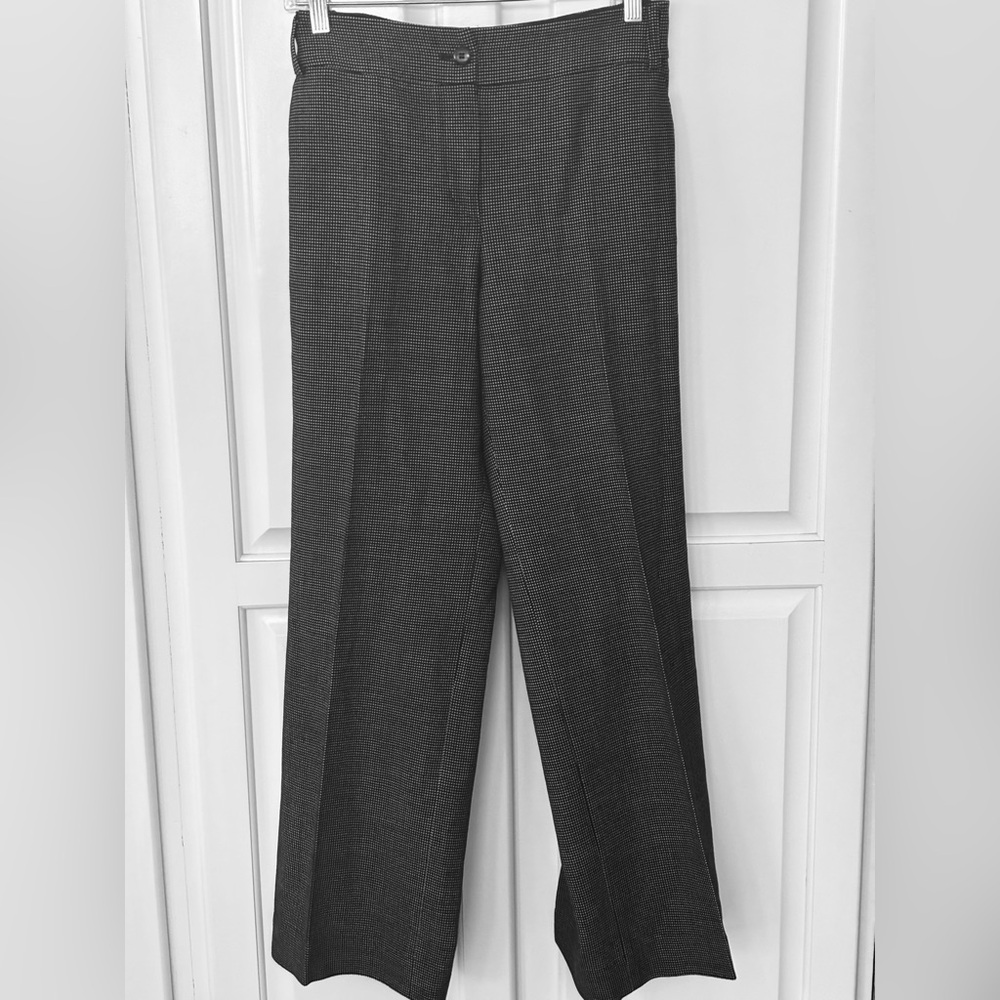 Giorgio Armani Classic Gray Herringbone Women's Wide leg Pants Sz 8